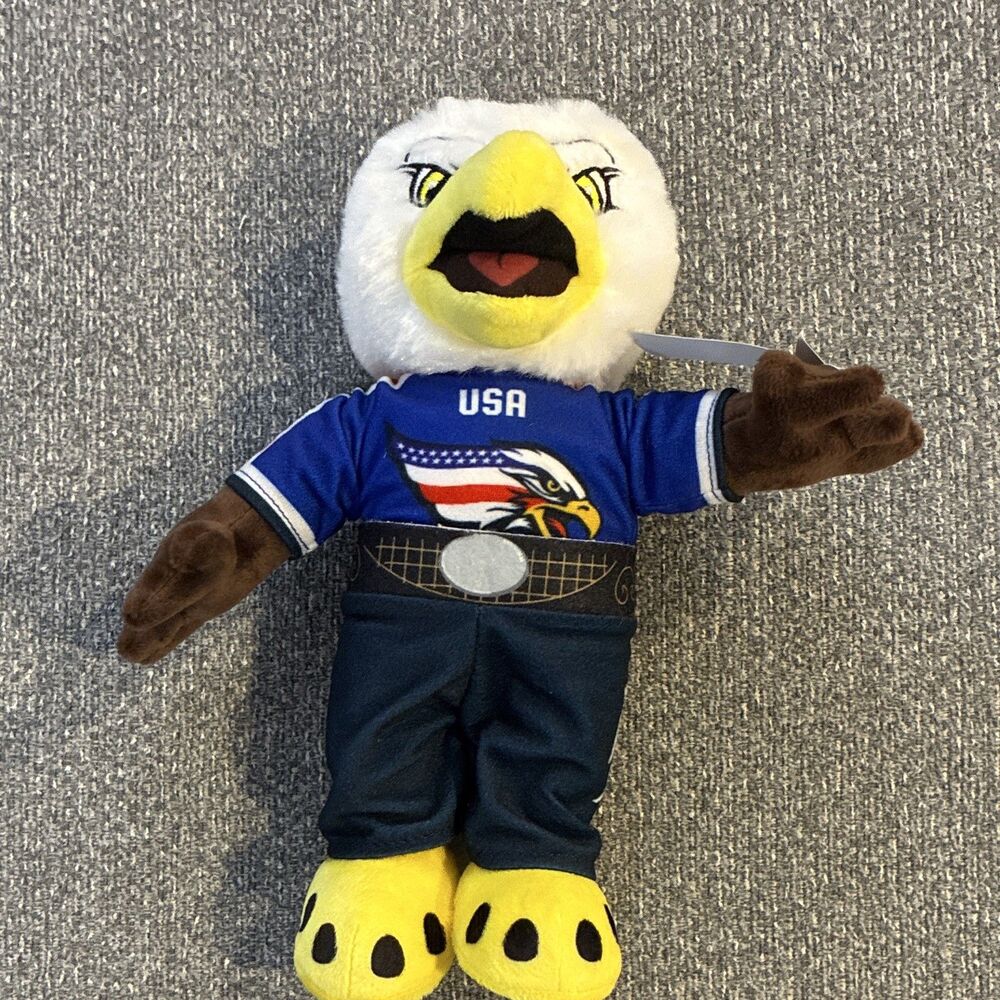 PBR Global Cup Eagle Plush Stuffed Animal with USA Shirt, Small‎ 6-14 in